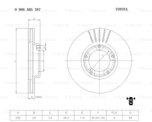 BOSCH 0 986 AB5 387 Brake Disc