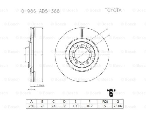 BOSCH 0 986 AB5 388 Brake Disc