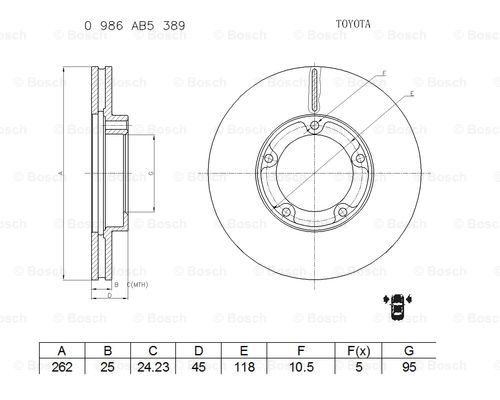 BOSCH 0 986 AB5 389 Brake Disc