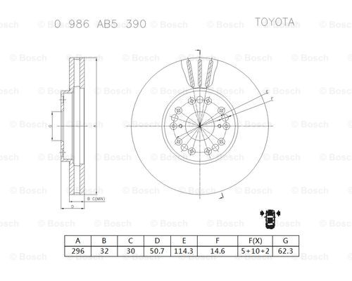 BOSCH 0 986 AB5 390 Brake Disc