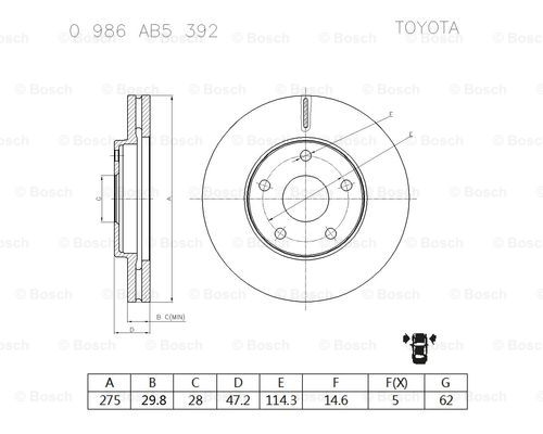 BOSCH 0 986 AB5 392 Brake Disc