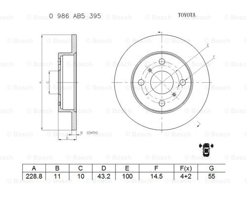 BOSCH 0 986 AB5 395 Brake Disc