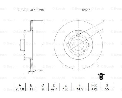 BOSCH 0 986 AB5 396 Brake Disc