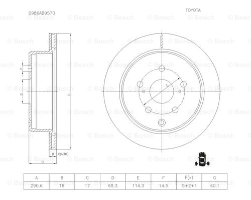 BOSCH 0 986 AB5 398 Brake Disc