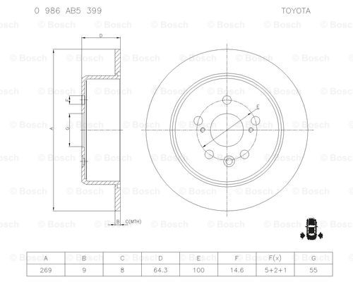 BOSCH 0 986 AB5 399 Brake Disc