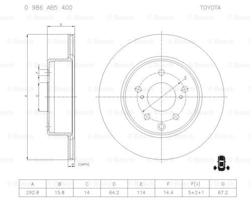 BOSCH 0 986 AB5 400 Brake Disc