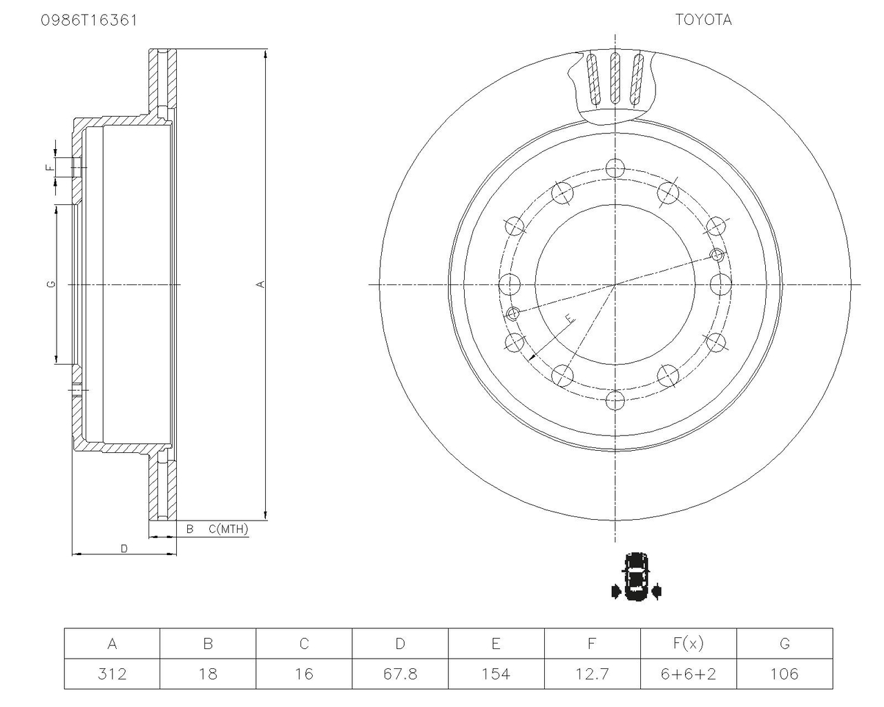 BOSCH 0 986 AB5 402 Brake Disc