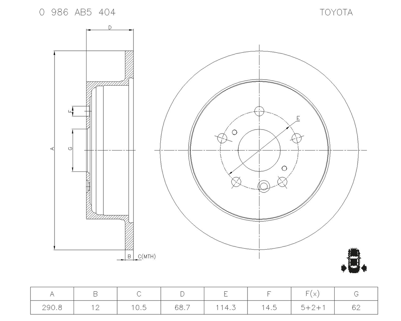 BOSCH 0 986 AB5 404 Brake Disc