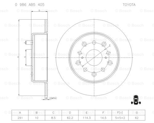 BOSCH 0 986 AB5 405 Brake Disc