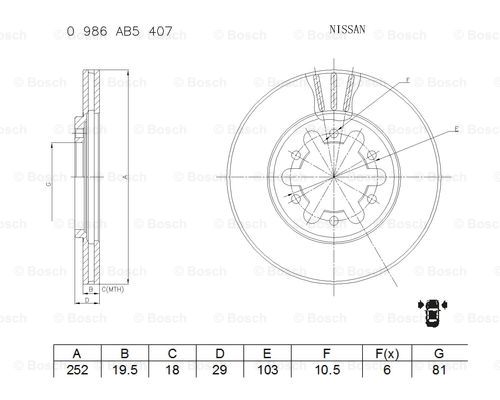 BOSCH 0 986 AB5 407 Brake Disc