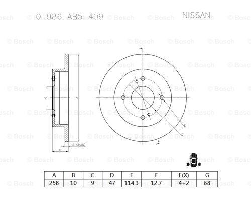 BOSCH 0 986 AB5 409 Brake Disc