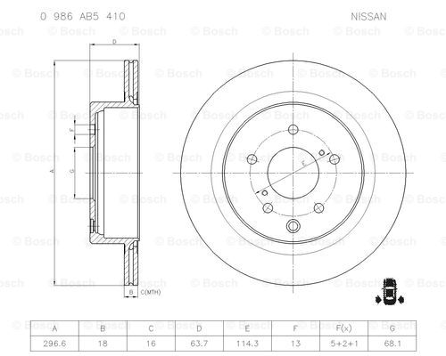 BOSCH 0 986 AB5 410 Brake Disc