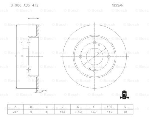 BOSCH 0 986 AB5 412 Brake Disc