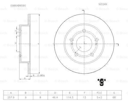 BOSCH 0 986 AB5 415 Brake Disc