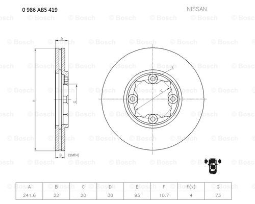 BOSCH 0 986 AB5 419 Brake Disc