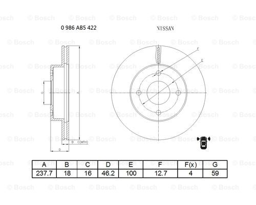 BOSCH 0 986 AB5 422 Brake Disc