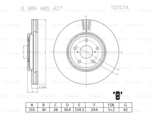 BOSCH 0 986 AB5 427 Brake Disc