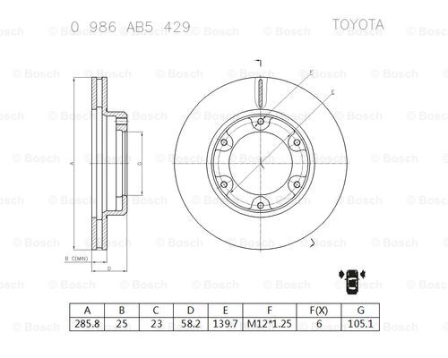 BOSCH 0 986 AB5 429 Brake Disc