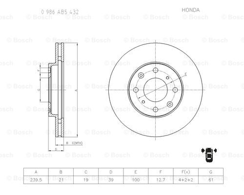 BOSCH 0 986 AB5 432 Brake Disc