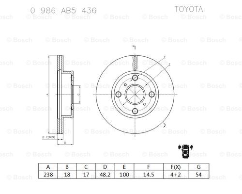 BOSCH 0 986 AB5 436 Brake Disc