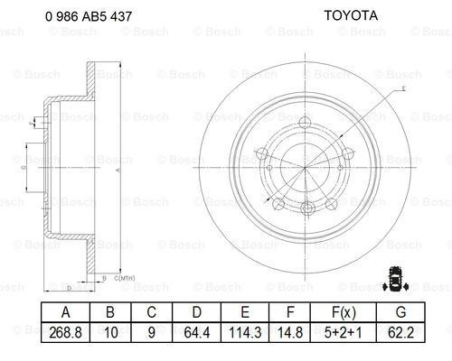 BOSCH 0 986 AB5 437 Brake Disc