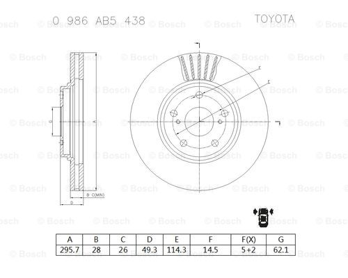 BOSCH 0 986 AB5 438 Brake Disc