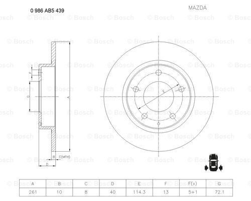 BOSCH 0 986 AB5 439 Brake Disc