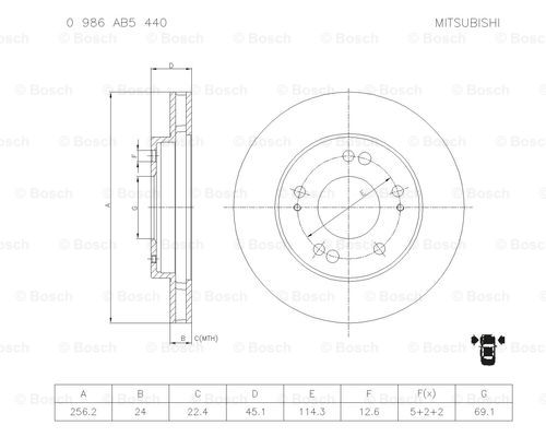 BOSCH 0 986 AB5 440 Brake Disc