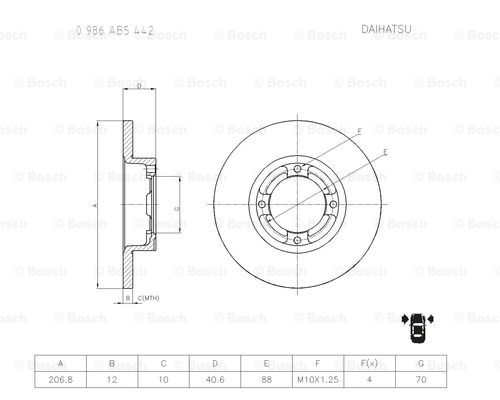 BOSCH 0 986 AB5 442 Brake Disc