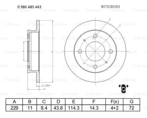 BOSCH 0 986 AB5 443 Brake Disc