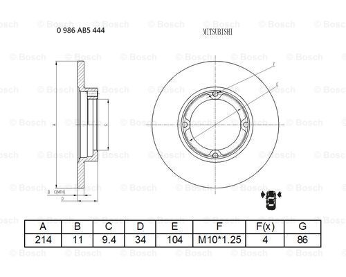 BOSCH 0 986 AB5 444 Brake Disc