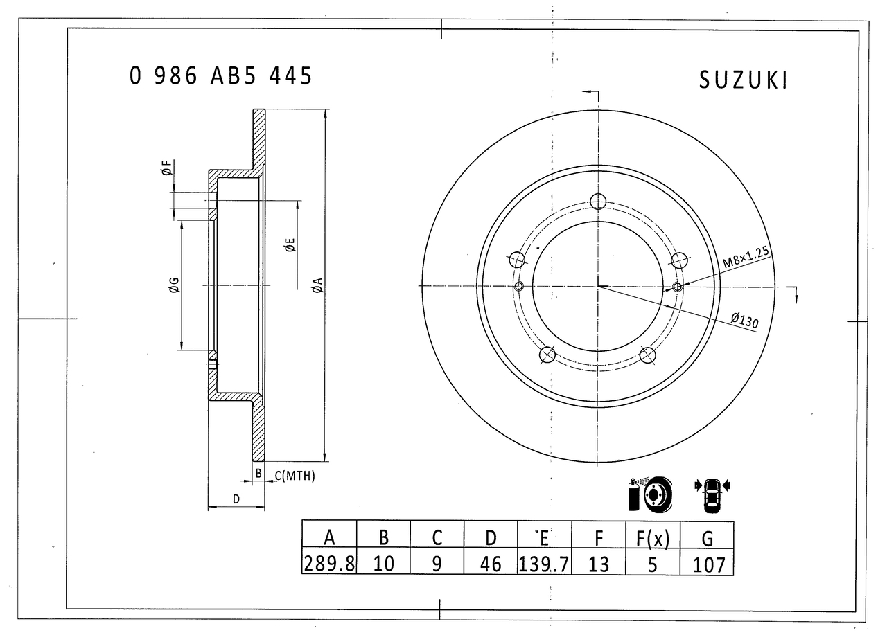 BOSCH 0 986 AB5 445 Bremsscheibe