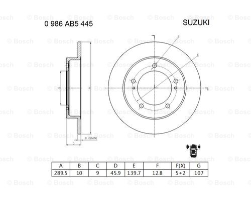 BOSCH 0 986 AB5 445 Brake Disc