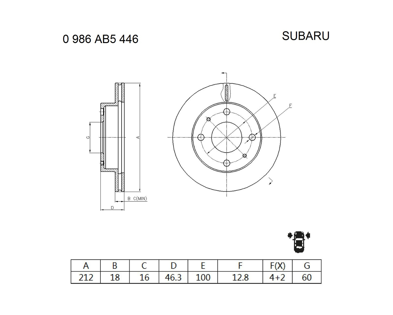 BOSCH 0 986 AB5 446 Brake Disc