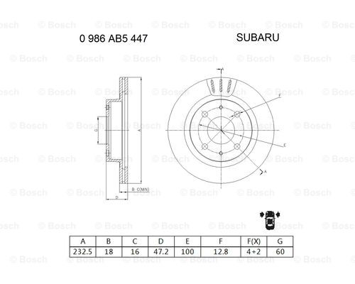 BOSCH 0 986 AB5 447 Brake Disc