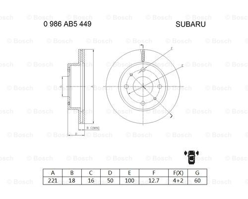 BOSCH 0 986 AB5 449 Brake Disc