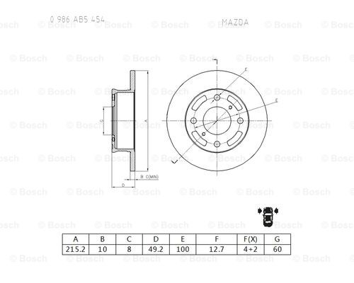 BOSCH 0 986 AB5 454 Brake Disc