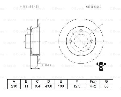 BOSCH 0 986 AB5 455 Brake Disc