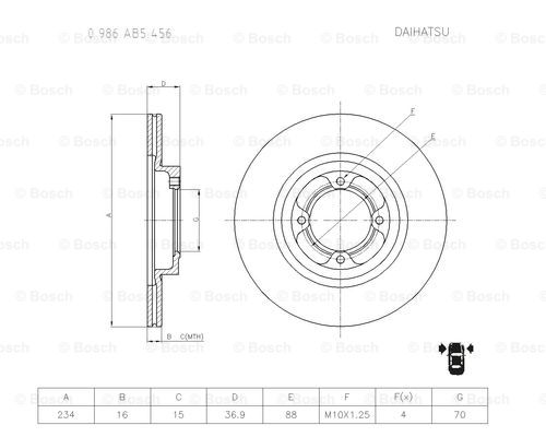 BOSCH 0 986 AB5 456 Brake Disc