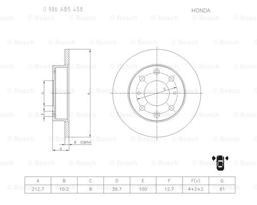 BOSCH 0 986 AB5 458 Brake Disc