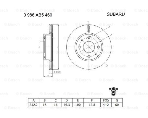 BOSCH 0 986 AB5 460 Brake Disc