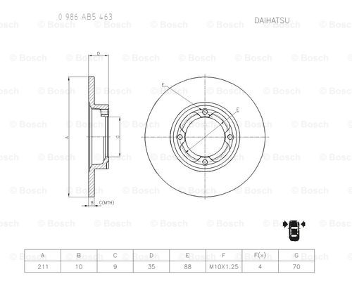 BOSCH 0 986 AB5 463 Brake Disc