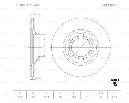 BOSCH 0 986 AB5 465 Brake Disc