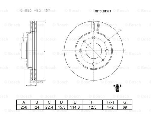 BOSCH 0 986 AB5 467 Brake Disc