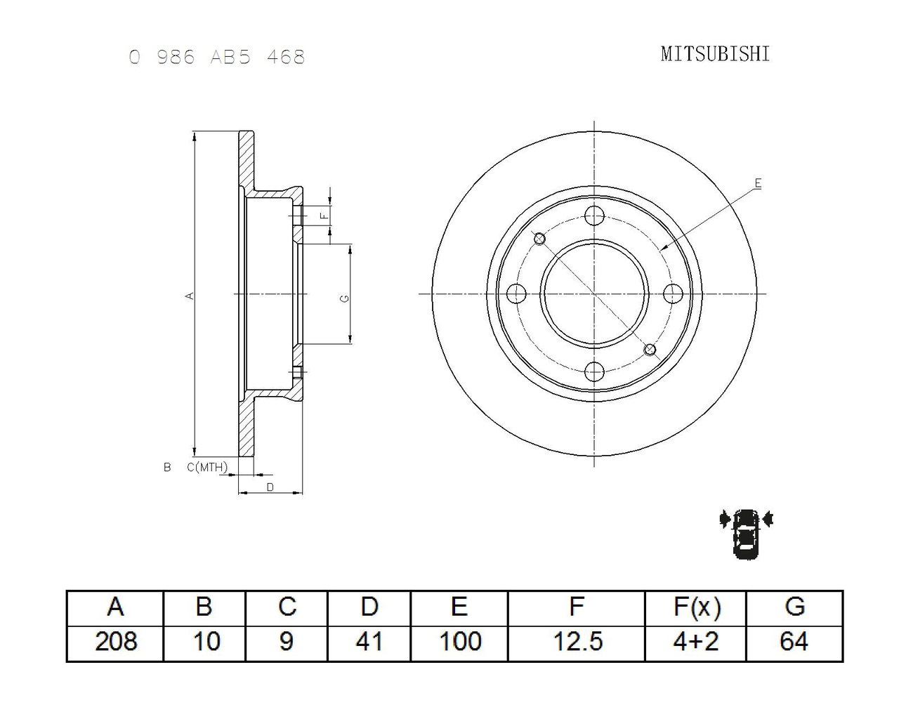 BOSCH 0 986 AB5 468 Brake Disc