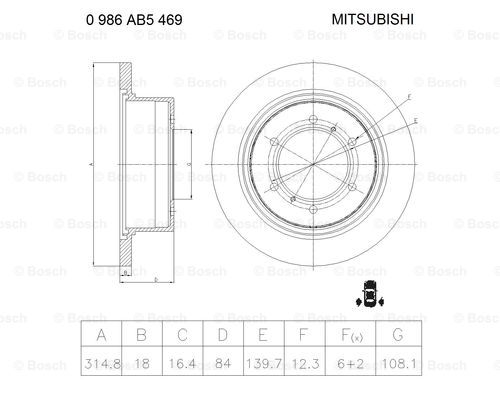 BOSCH 0 986 AB5 469 Brake Disc