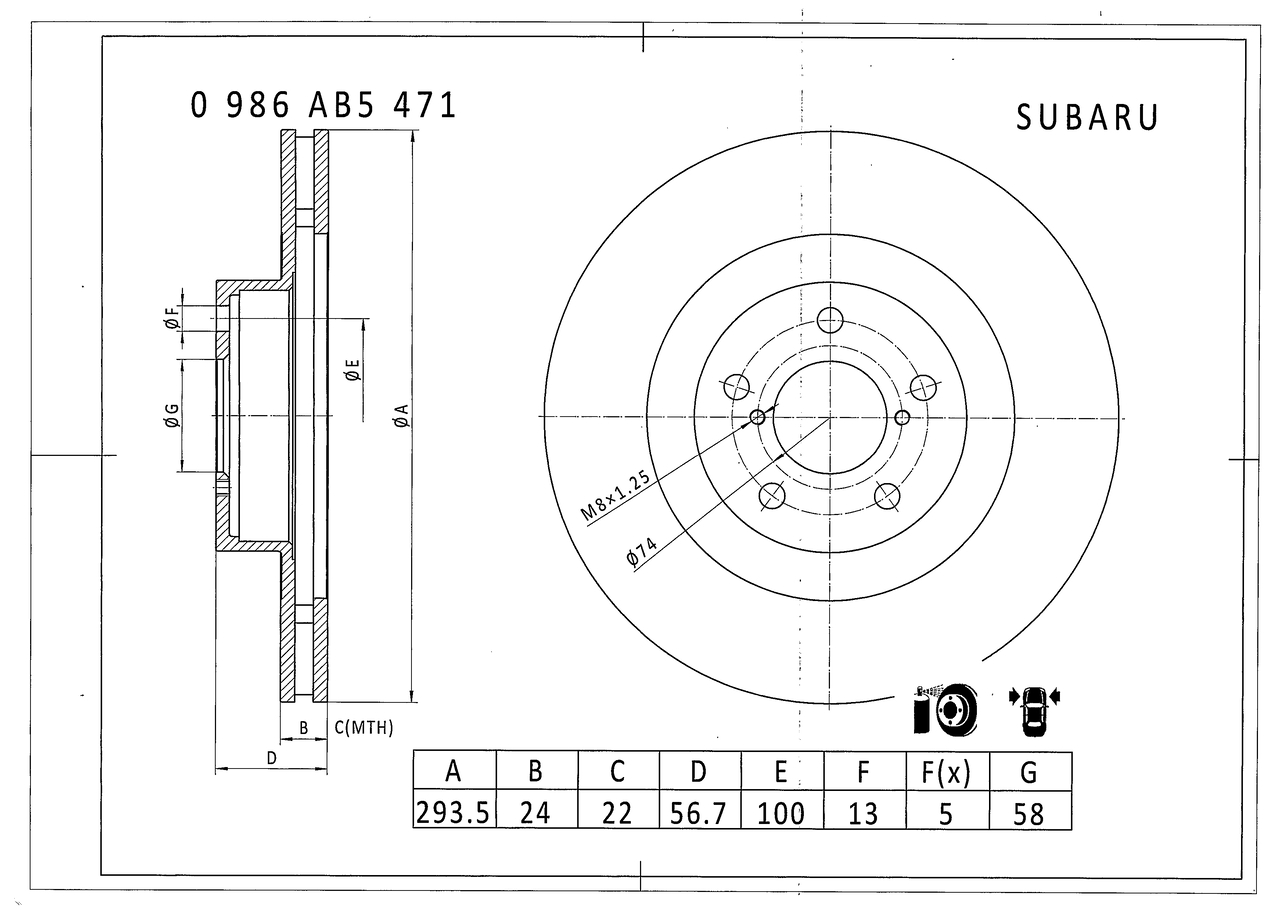 BOSCH 0 986 AB5 471 Bremsscheibe