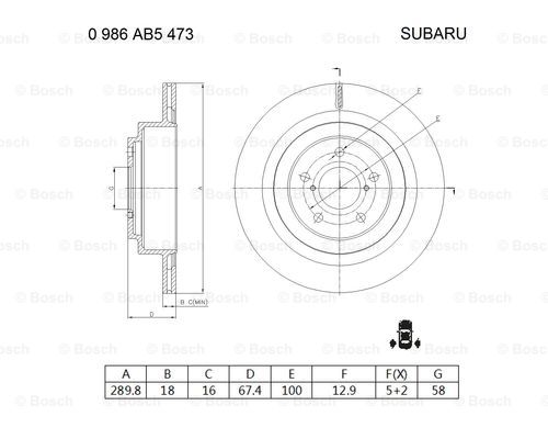 BOSCH 0 986 AB5 473 Brake Disc