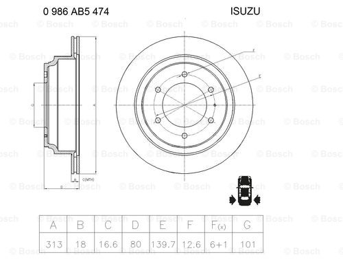 BOSCH 0 986 AB5 474 Brake Disc