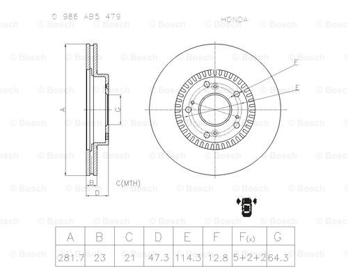 BOSCH 0 986 AB5 479 Brake Disc